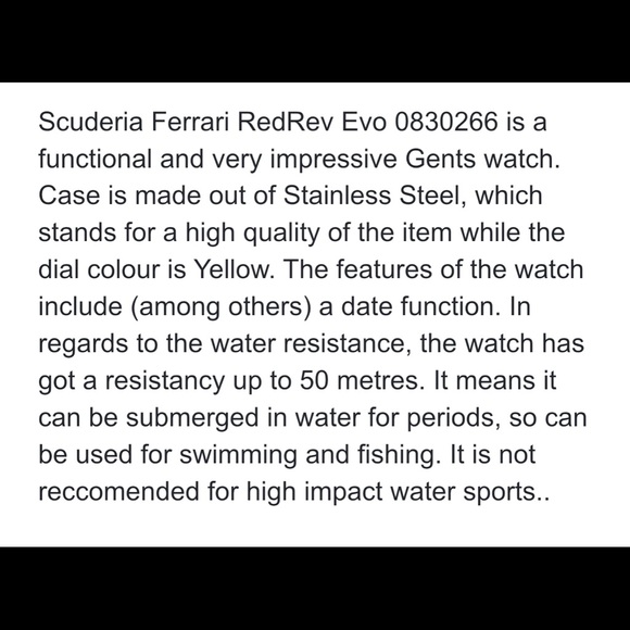 Ferrari Watch Red Rev Evo Chronograph Black/Yellow - Picture 12 of 13